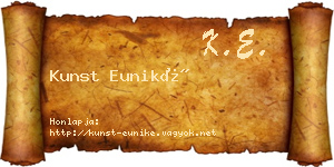 Kunst Euniké névjegykártya